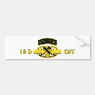 Sniper Tab 19D Cav Scout 1st Cav Bumper Sticker