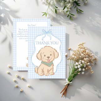 Snips, Snails, and Puppy Dog Tails vintage party Thank You Card