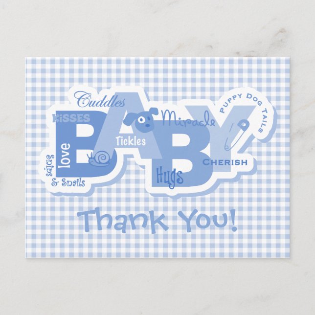 Snips & Snails Baby Thank You Postcard (Front)