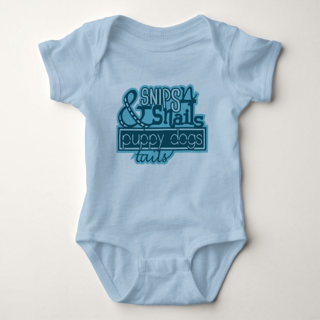 Snips Snails Puppy Dog Baby Boy Creeper Romper (Front)