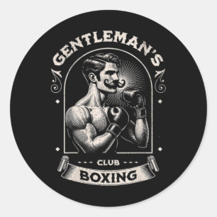 #snirt Gentleman's Boxing Club Retro With Box Boxe Classic Round Sticker