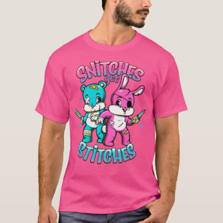 Snitches get Stitches Cute Cartoon T-Shirt