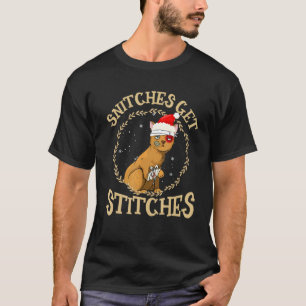Snitches Get Stitches Cute Cat Family Matching T-Shirt
