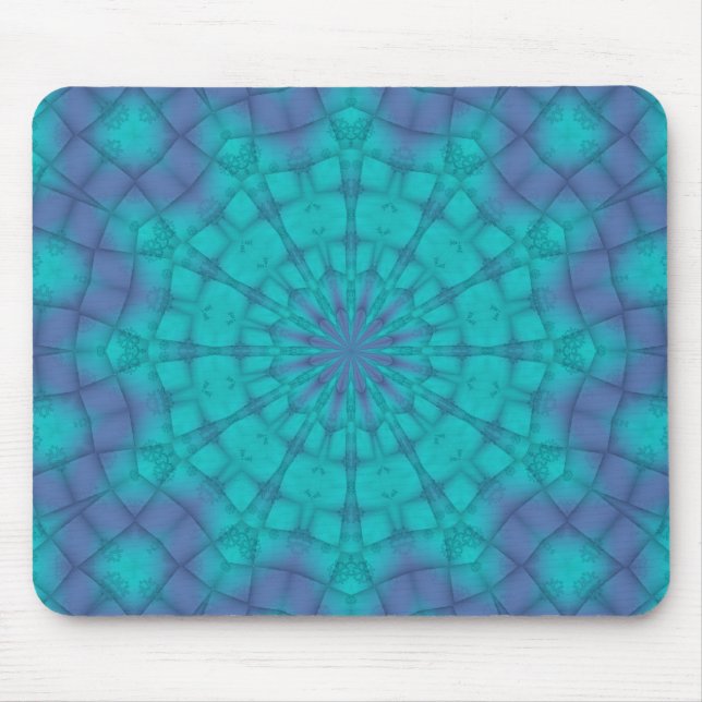 Sno Flakes on Teal and Purple Background Mouse Pad (Front)