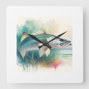 Snook 100924AREF118 - Watercolor Square Wall Clock