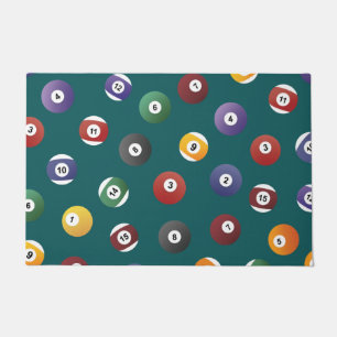 Snooker Ball Pattern, Billiard Player Gifts Doormat