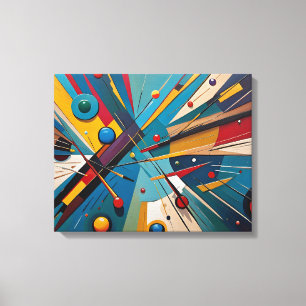 Snooker Balls - Colourful Abstract Oil Painting Canvas Print