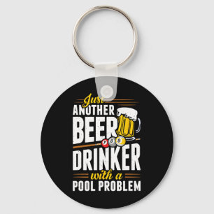 Snooker Beer Drinker With Pool Problem Pool Player Key Ring