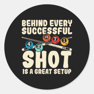 Snooker Billiard Player Billiards Classic Round Sticker