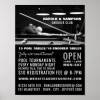 Snooker Club Portrait, Pool, Snooker Club Advert