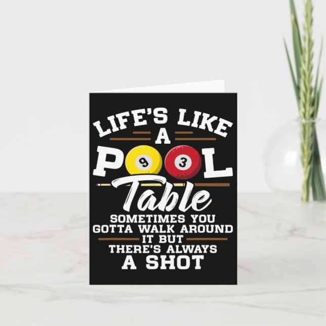 Snooker Game Lifes Like A Pool Table Pool Players  Card (Front)