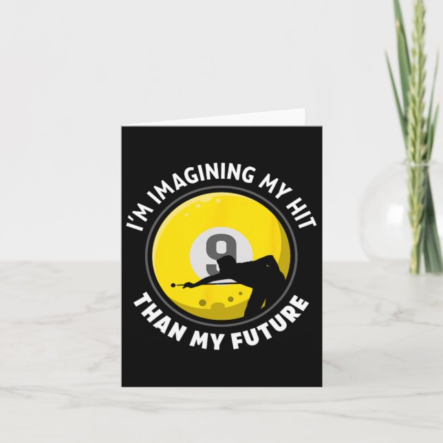 Snooker Game Pool And Beer Drinker Pool Players Bi Card (Front)