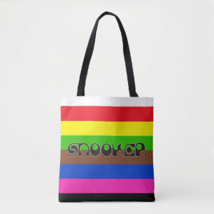 SNOOKER modern font & coloured stripes Tote Bag