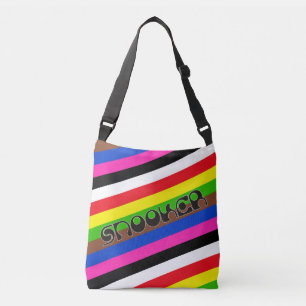SNOOKER modern font & coloured stripes + your idea Crossbody Bag