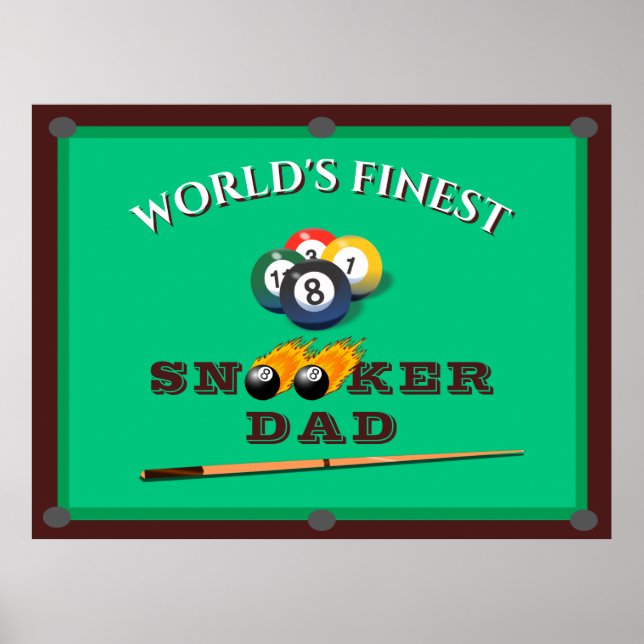 Snooker pool billiards table best dad ever poster (Front)