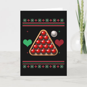 Snooker Ugly Christmas Sweater Xmas Card