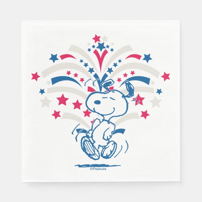 Snoopy 4th of July Dance Napkin (Front)