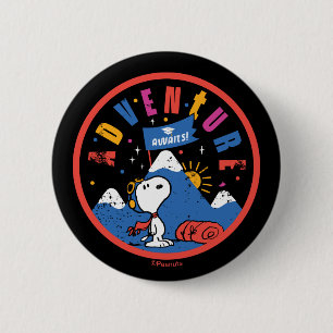 Snoopy Adventure Awaits Graduation Mountain Design 6 Cm Round Badge