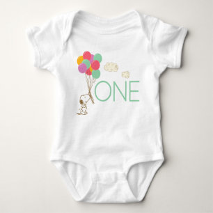 Snoopy and Balloons 1st Birthday Baby T-Shirt Baby Bodysuit