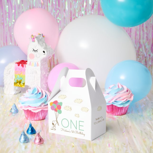 Snoopy and Balloons 1st Birthday Favour Box (Party)