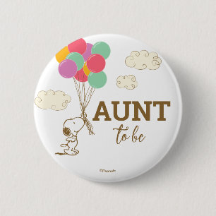 Snoopy and Balloons Baby Shower Aunt 6 Cm Round Badge