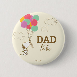 Snoopy and Balloons Baby Shower Dad To Be 6 Cm Round Badge