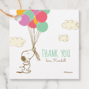 Snoopy and Balloons Baby Shower Favour Tags