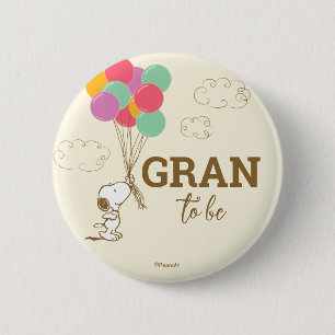 Snoopy and Balloons Baby Shower Grandma To Be 6 Cm Round Badge