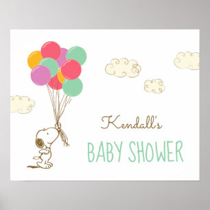 Snoopy and Balloons Baby Shower Poster