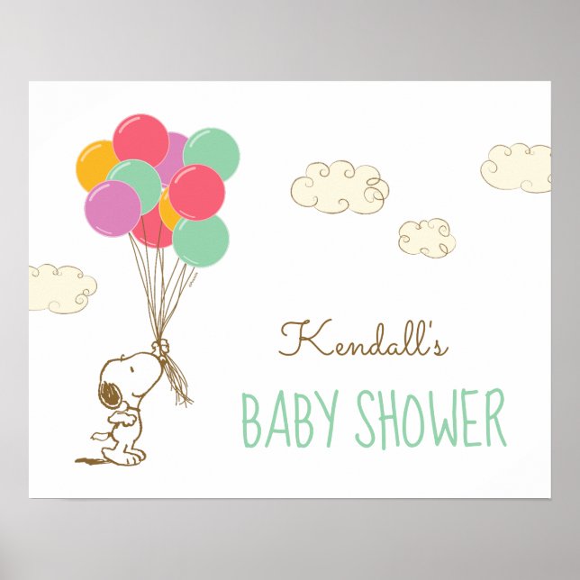 Snoopy and Balloons Baby Shower Poster (Front)
