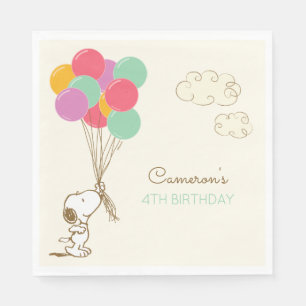 Snoopy and Balloons Birthday Napkin