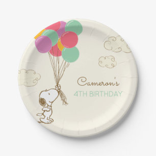 Snoopy and Balloons Birthday Paper Plate