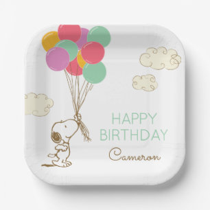 Snoopy and Balloons Birthday Paper Plate