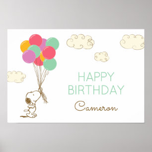 Snoopy and Balloons Birthday Poster