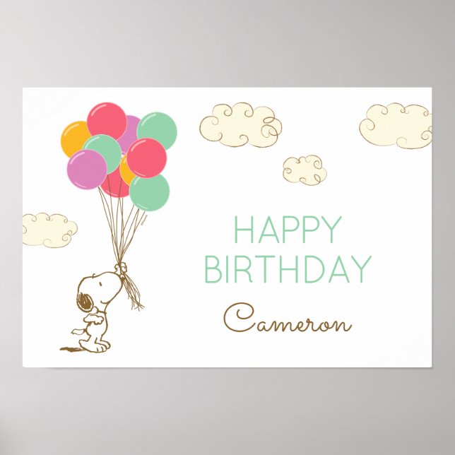 Snoopy and Balloons Birthday Poster (Front)