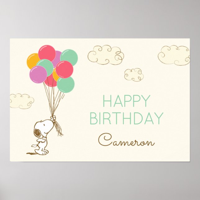 Snoopy and Balloons Birthday Poster (Front)