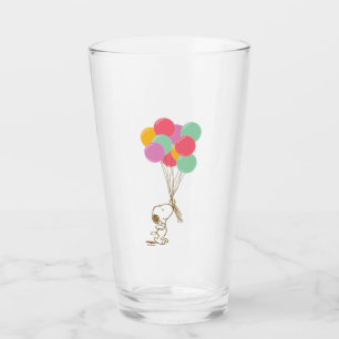 Snoopy and Balloons Glass