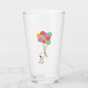 Snoopy and Balloons Glass