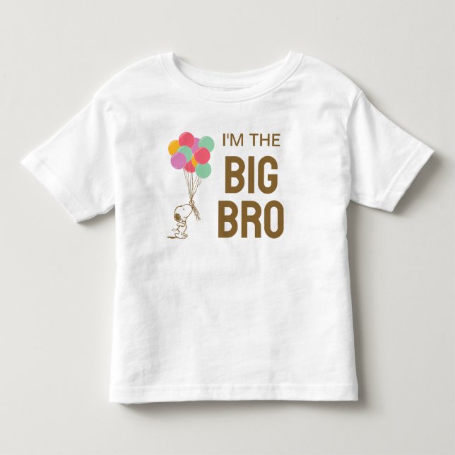 Snoopy and Balloons | I'm The Big Brother Toddler T-Shirt (Front)