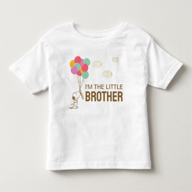 Snoopy and Balloons | I'm The Little Brother Toddler T-Shirt (Front)