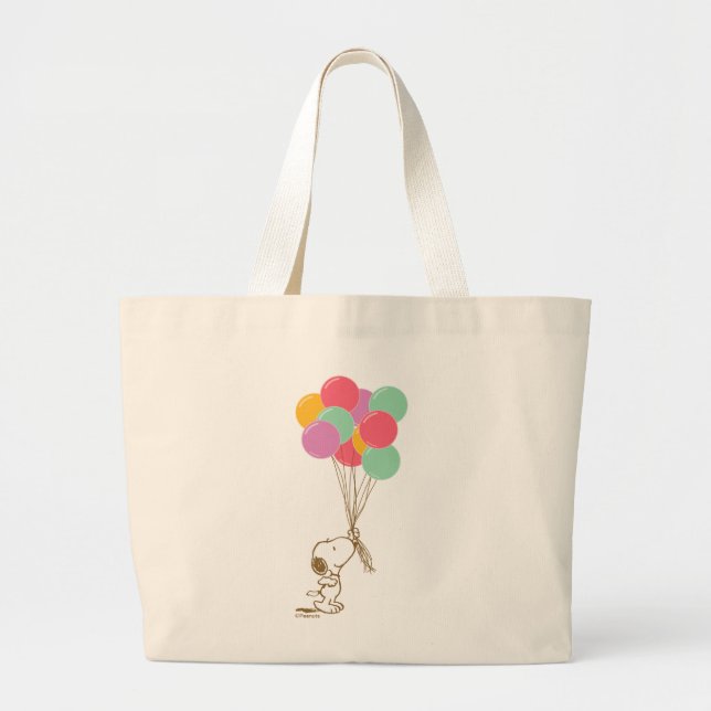 Snoopy and Balloons Large Tote Bag (Front)