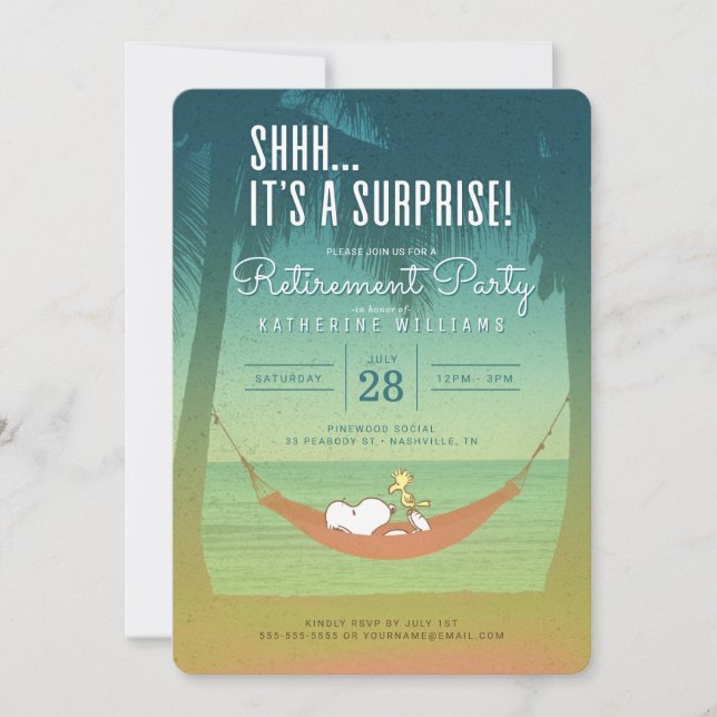 Snoopy and Woodstock Retirement Party Invitation (Front)