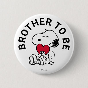 Snoopy Baby Shower Brother To Be 6 Cm Round Badge