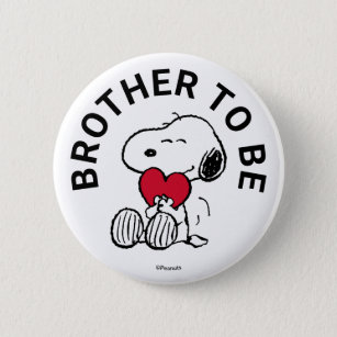 Snoopy Baby Shower Brother To Be 6 Cm Round Badge