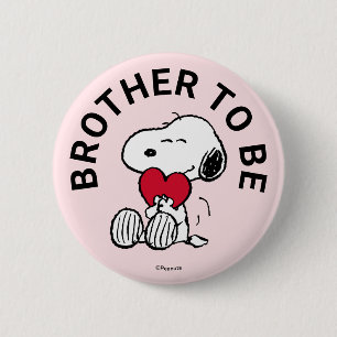 Snoopy Baby Shower Brother To Be 6 Cm Round Badge
