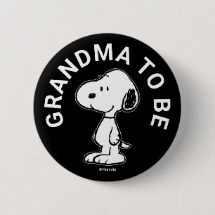 Snoopy Baby Shower Grandma To Be 6 Cm Round Badge