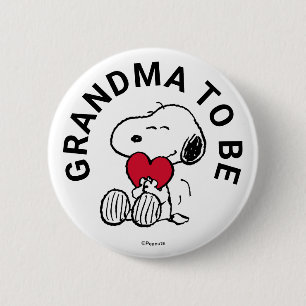 Snoopy Baby Shower Grandma To Be 6 Cm Round Badge