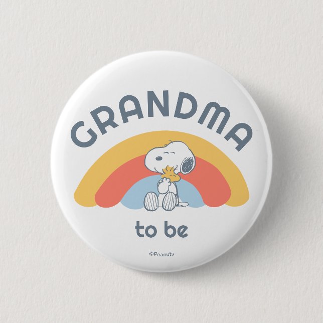 Snoopy Baby Shower Grandpa To Be 6 Cm Round Badge (Front)