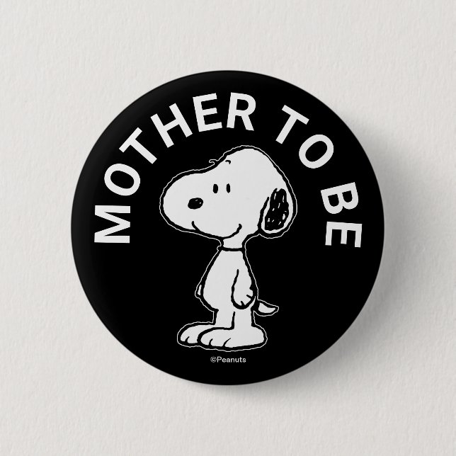 Snoopy Baby Shower Mother To Be 6 Cm Round Badge (Front)