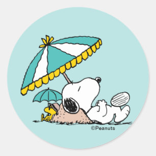 Snoopy Beach Dreams Classic Round Sticker